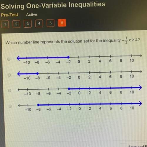 Which number line represents the solution set for the inequality -1/2x (greater than or equal to) 4&lt;
