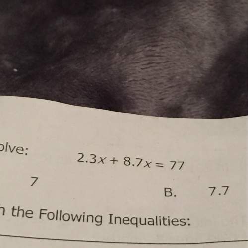 The answer to this question 2.3x+8.7x=77