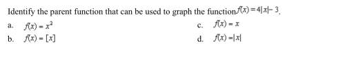 Identify the parent function that can be used to graph the function f(x)= |4|-3