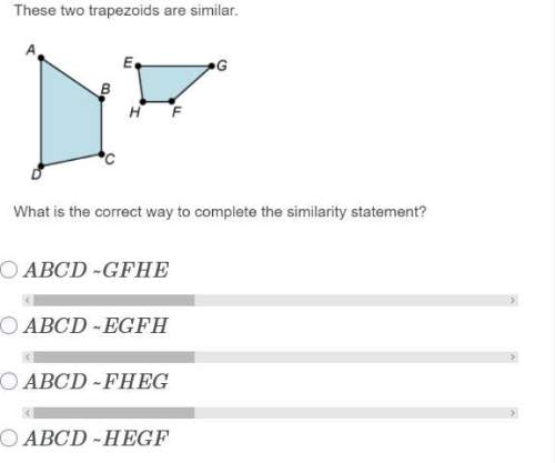These two trapezoids are similar what is the correct way to complete the similarity statement?