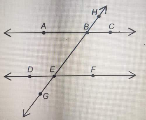 Given lines ac and de are parallel, which pair of angles arenot congruent to each other?