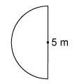 This semicircle has a diameter of 5 meters. what is the area of this figure?