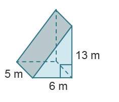 What is the volume of this triangular prism?  a) 182 m³ b) 195 m³ c) 210 m³