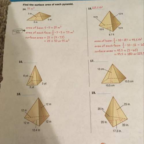Find the surface area of each pyramid