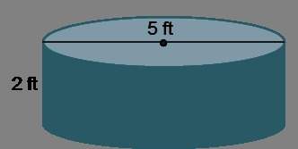 Acylindrical basin is 2 feet tall and has a diameter of 5 feet, as shown. if the basin is completely