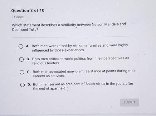 Which statement describes a similarity between nelson mandela anddesmond tutu?