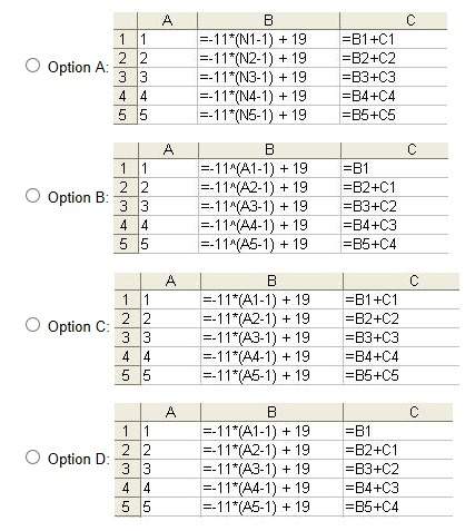 Which spreadsheet would you use to compute the first five partial sums of the arithmetic series an =