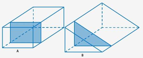 The cross section of rectangular prism a measures 1.5 units by 1 unit. the cross section of triangul