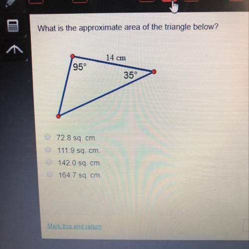 What is the approximate area of the triangle below ?
