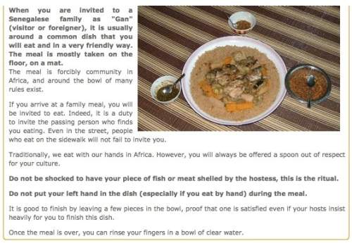 Giving brainliest. do you know how to eat in senegal? this francophone country in west