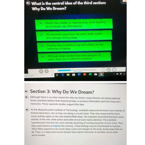 What is the central idea of the third section why do we dream