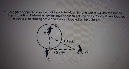 Me answer this question! boyd (b) is trapped in a soccer training circle. albert (a) and