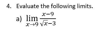 Calc- limits show your method