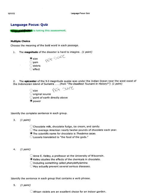 Language focus quiz to see questions look at the attachment down below, the questions already
