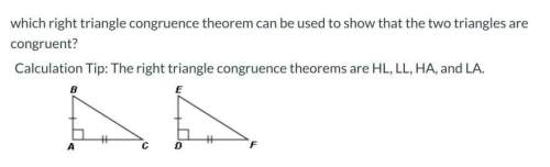 10 pts!  which right triangle congruence theorem can be used to show that the two triangles ar