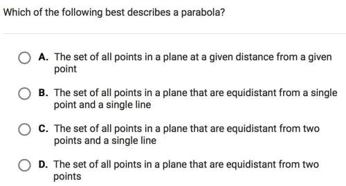 Which of the following best describe a parabola