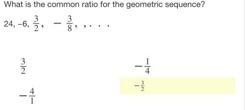 What is the common ratio for the geometric sequence? (look at image below)