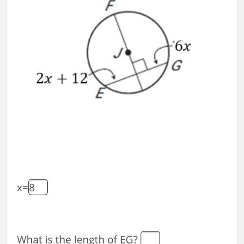 What's the value of x and what's the length of eg