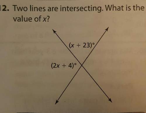 Two lines are intersecting what is the value of x