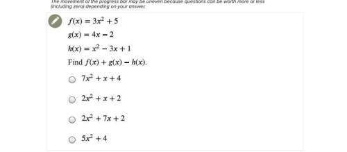 F(x)=x^2-6 g(x)=2x^2+5x+2 find (f/g)(x) a.x+3/2x+1 b.1/2x^2-21/5x-3 c.