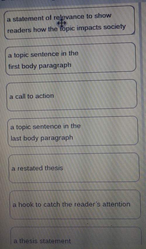 Can someone put these in the correct persuasive essay sequence, plz!
