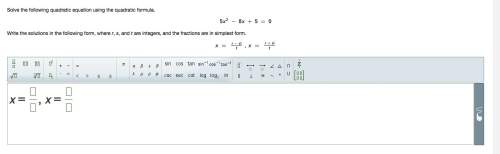 Solve the following quadratic equation using the quadratic formula. write the solu