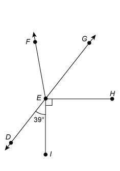 40 ! in the figure, point e is on line dg. what is the measure of ∠geh?