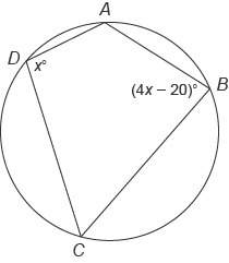 1. quadrilateral abcd  is inscribed in a circle. what is the measure of angle a?