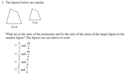 Answer asap. what are a) the ratios of the perimeters and b) the ratio of the areas of t