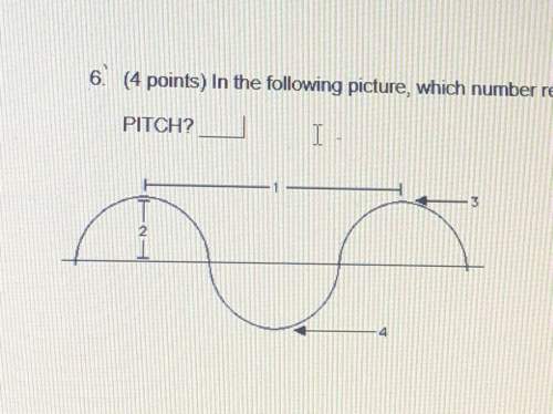 In the following picture, which number represents the part of a wave that is responsible for pitch?&lt;