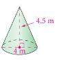 5. find the lateral area of the cone to the nearest whole number. a) 31 m^2 b) 34 m^2