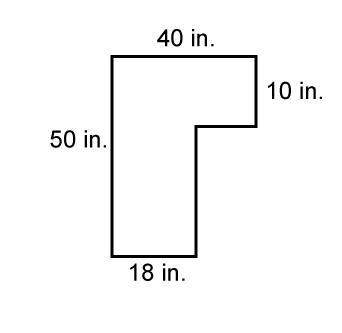 What is the perimeter of the figure?  180 in. 64 in.