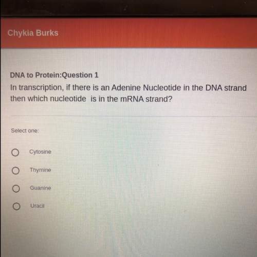 In transcription, if there is an adenine nucleotide in the dna strand then which nucleotide is in th