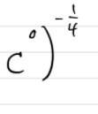 What is c? if c is to the zero power times a fraction?