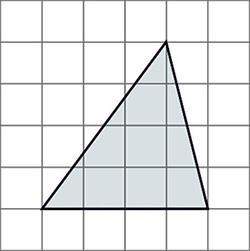 Which statement best describes the area of the triangle shown below? it is one-half the