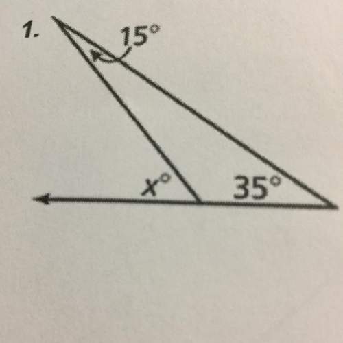 Find the value of x and the measure of the exterior angle