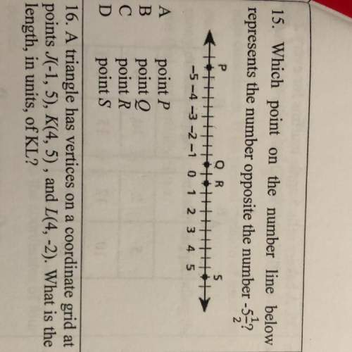#15: which point in the number line below represents the number opposite the number -5 1/2?