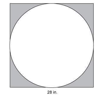 Acircle is drawn within a square as shown. what is the best approximation for the area o