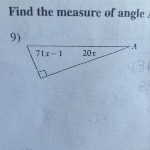 How do i find the measure of angle a?