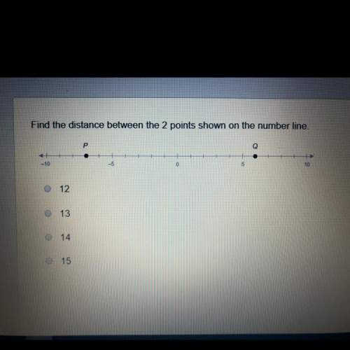 Find the distance between the 2 points shown on the number line. 5