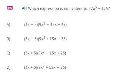 Which expression is equivalent to 27x^3+125