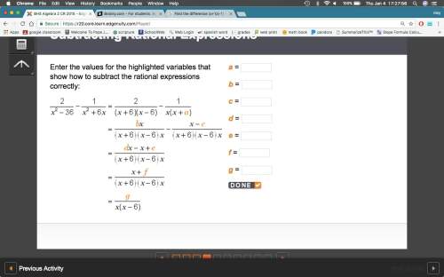 Enter the values for the highlighted variables that show how to subtract the rational expressions co
