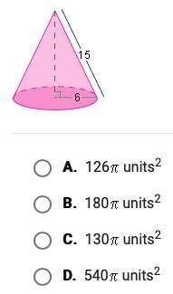 What is the surface area of the cone below?