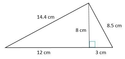 Find the area of the triangle. if necessary, round your answer to the nearest hundredth.