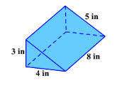 What is the volume of the triangular prism?  a) 48 in3  b) 60 in3  c) 96 in3