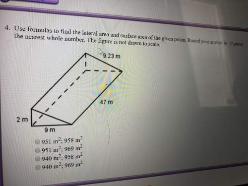 Use formulas to find the lateral area and surface area of the given prism round your answer to the n