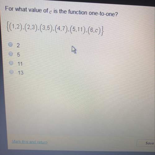 For what value of “c” is the function one-to-one?