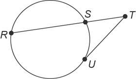 In the figure, tu is tangent to the circle at point u. use the figure to answer the questions.