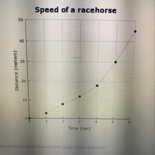 Based on the graph, how would you best describe the speed of the racehorse?  a) constantly dec