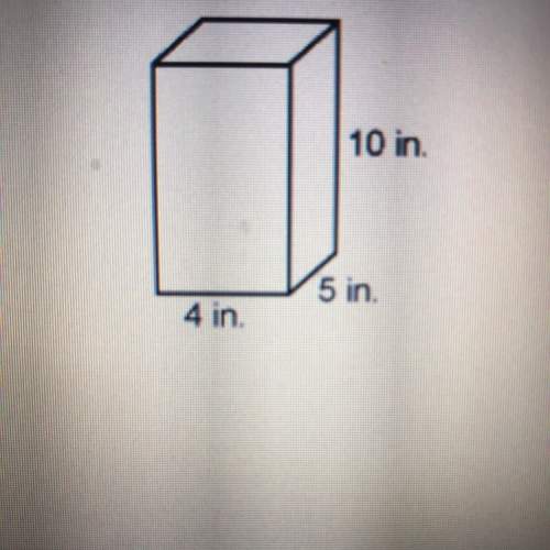 What is the area of the rectangular prism?  a.) 120 in2 b.) 180 in2 c.) 200